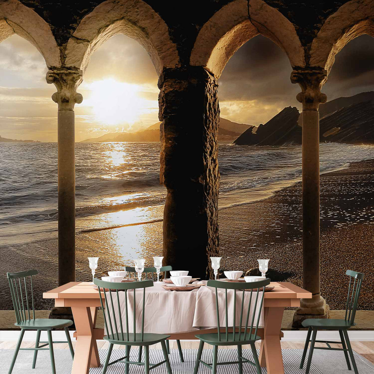 Fotobehang Castle on the beach