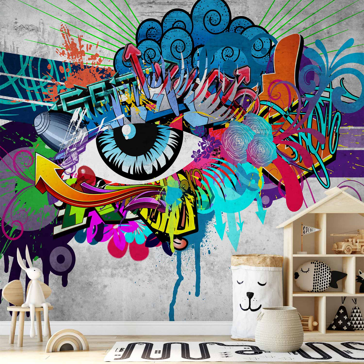 Fotobehang Graffiti eye