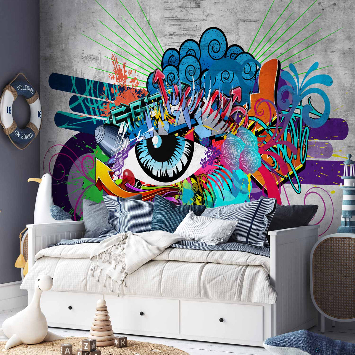 Fotobehang Graffiti eye