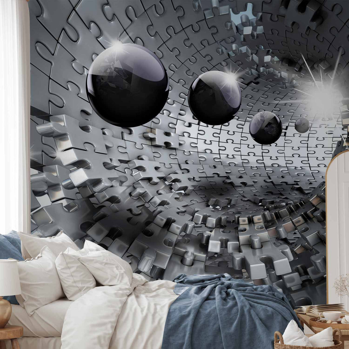 Fotobehang Puzzle - Tunnel