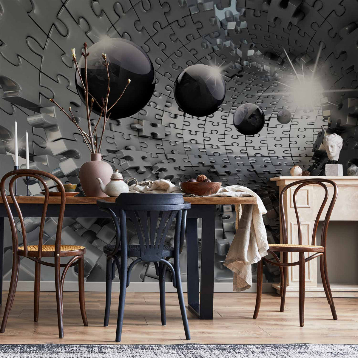 Fotobehang Puzzle - Tunnel