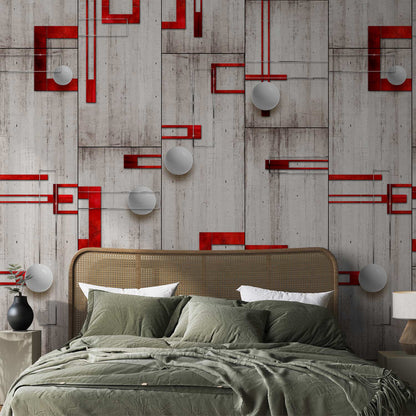 Behang Beton en Rood — sfeerfoto 3