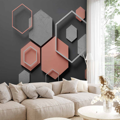 Fotobehang Hexagon Plan