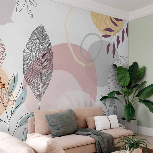 Fotobehang Vegetable Line Art
