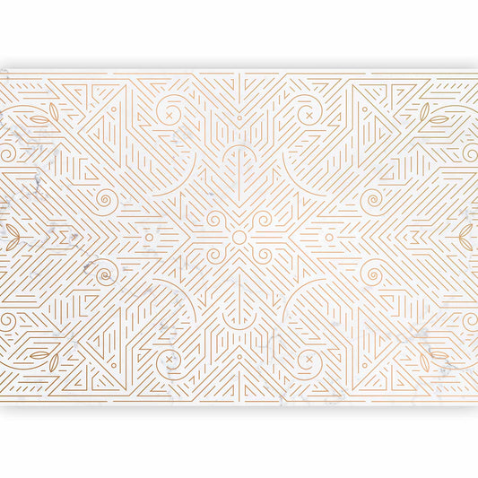Fotobehang Geometric Pattern Shades of Gold and Marble Stone