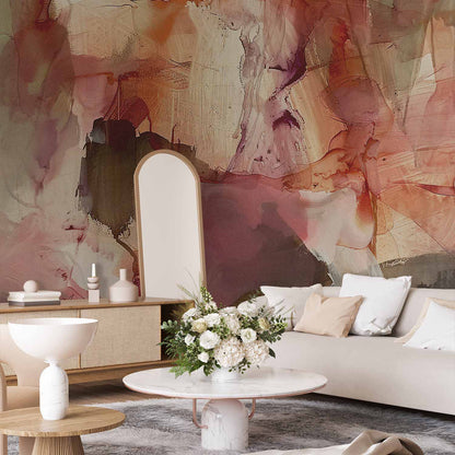 Fotobehang Spring composition – transparencies and forms in watercolor style