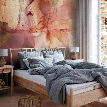 Fotobehang Spring composition – transparencies and forms in watercolor style