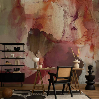 Fotobehang Spring composition – transparencies and forms in watercolor style