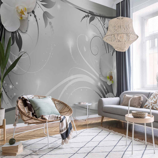 Fotobehang Silver Abstract