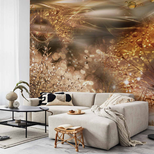 Fotobehang Dandelions' World (Gold)