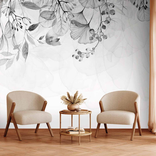 Fotobehang Foggy Nature - Grey