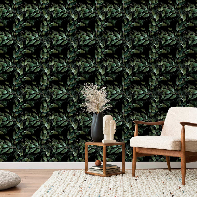 Behang Gevleugeld Groen — sfeerfoto 1
