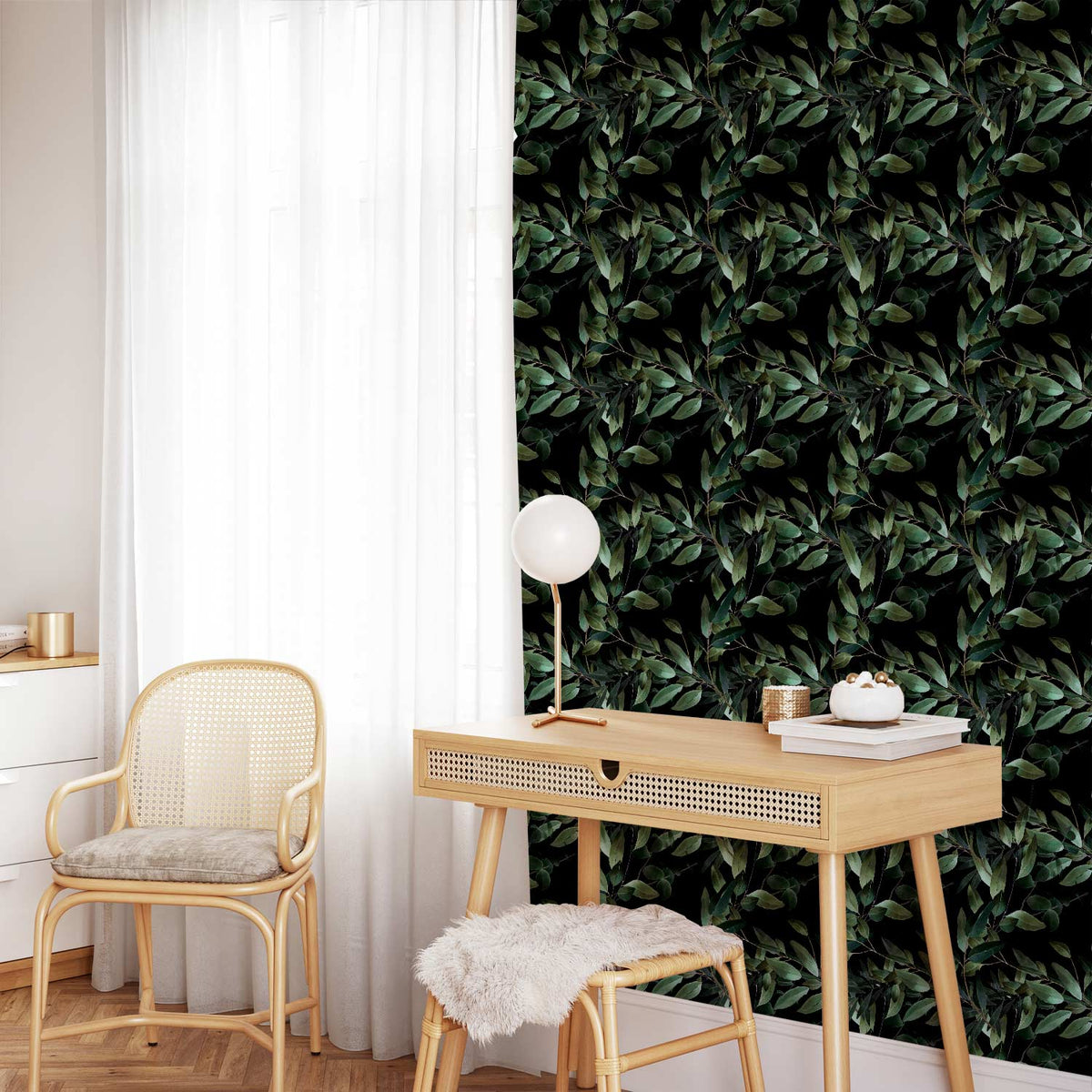 Behang Gevleugeld Groen — sfeerfoto 4