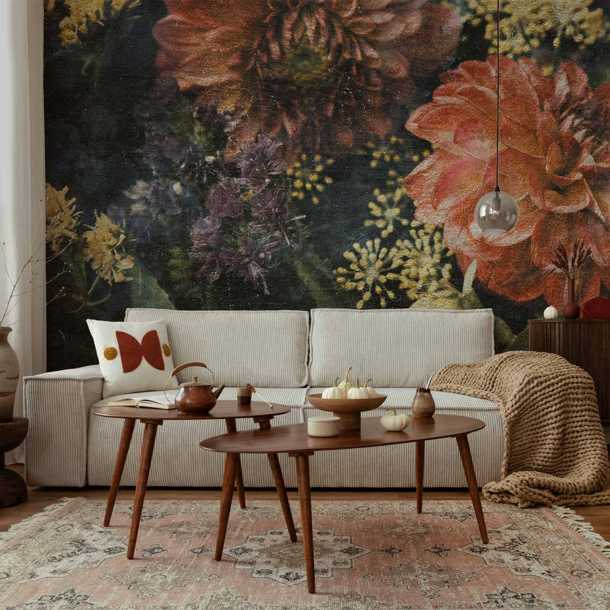 Fotobehang Retro Flowers - First Variant