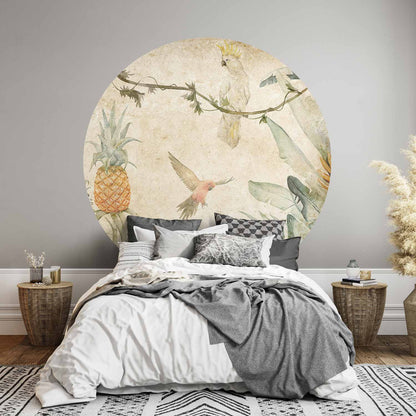 Rond fotobehang Junglepapegaaien — sfeerfoto 3