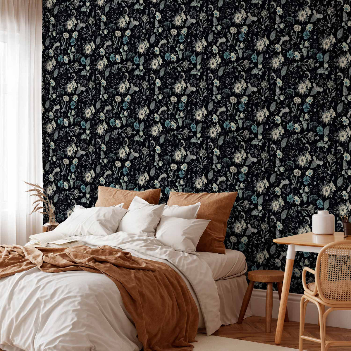 Behang Kruidentuin Blauw — sfeerfoto 3
