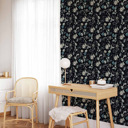 Behang Kruidentuin Blauw — sfeerfoto 4