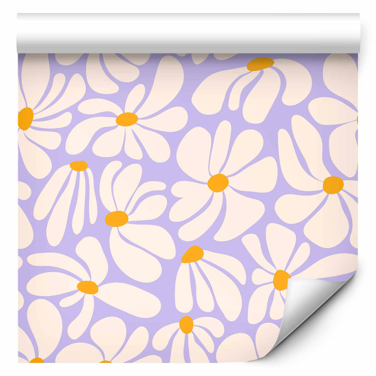 Behang Crèmebloempjes — ontwerp