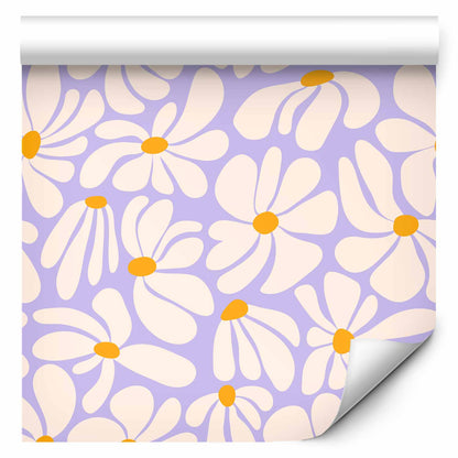 Behang Crèmebloempjes — ontwerp