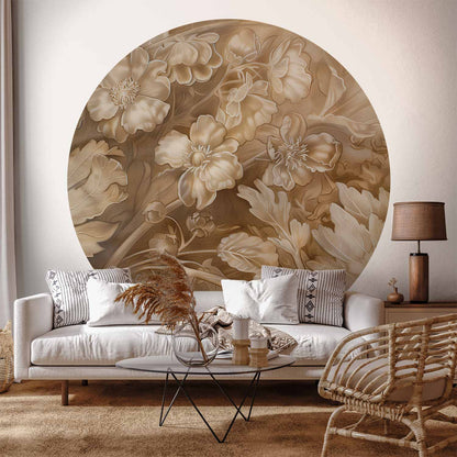 Rond fotobehang Bloemreliëf — sfeerfoto 1