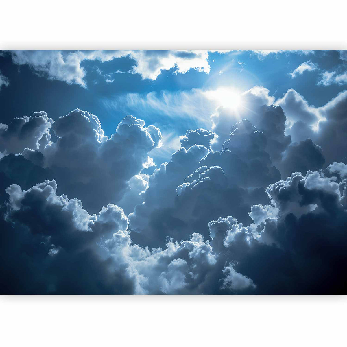 Fotobehang Animated Scenery: The Sun Battling with Clouds