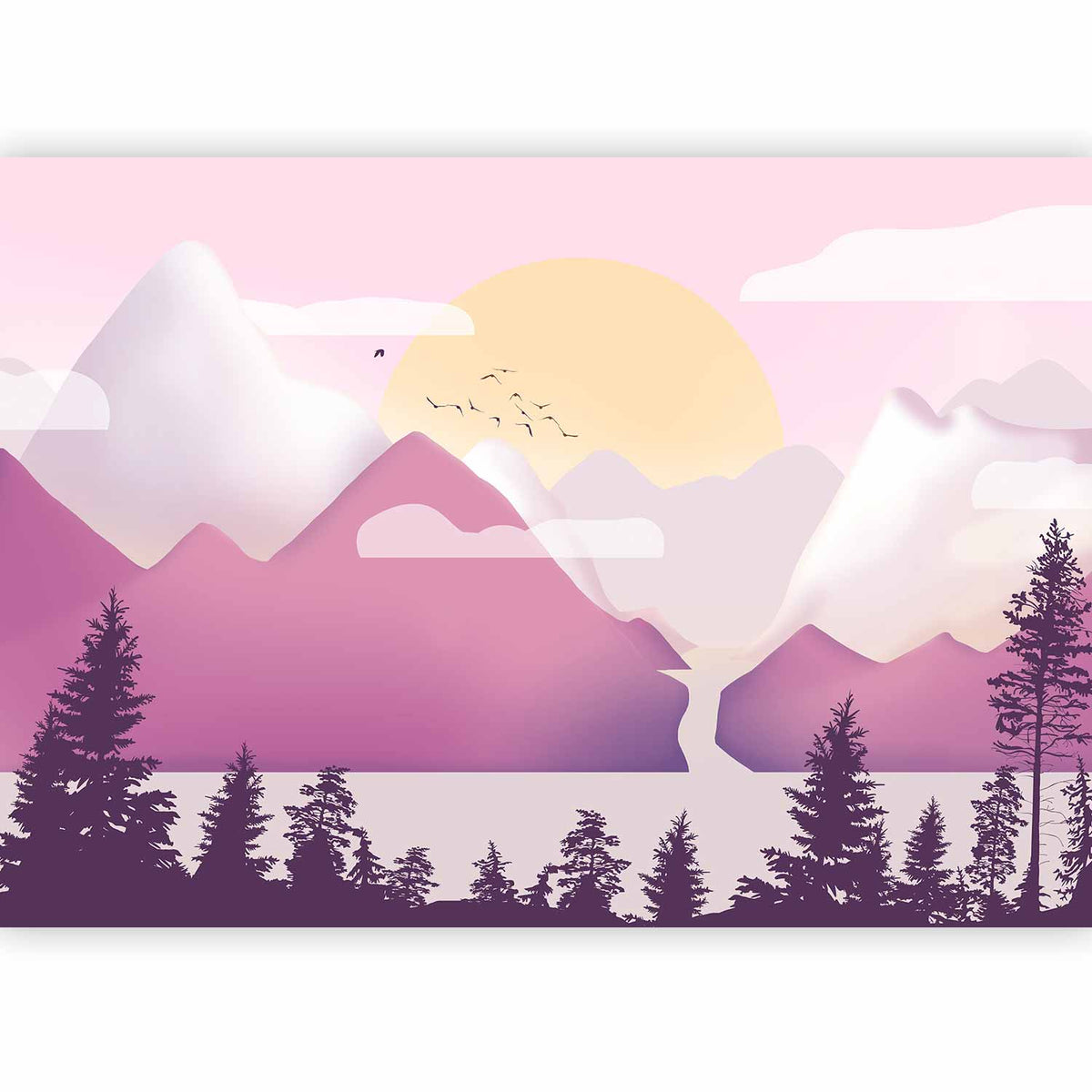 Fotobehang Landscape at Sunset - Third Variant