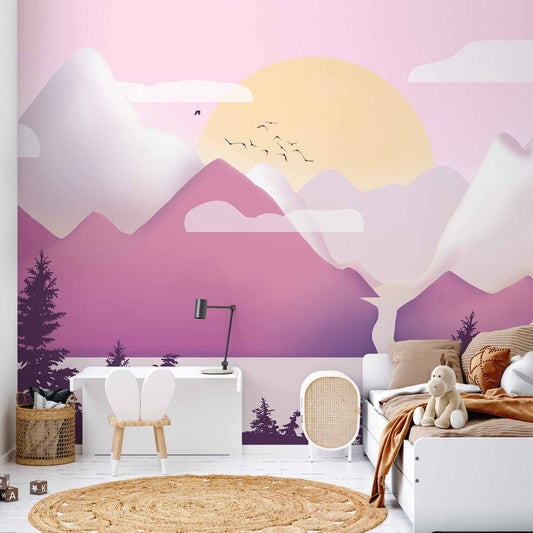 Fotobehang Landscape at Sunset - Third Variant