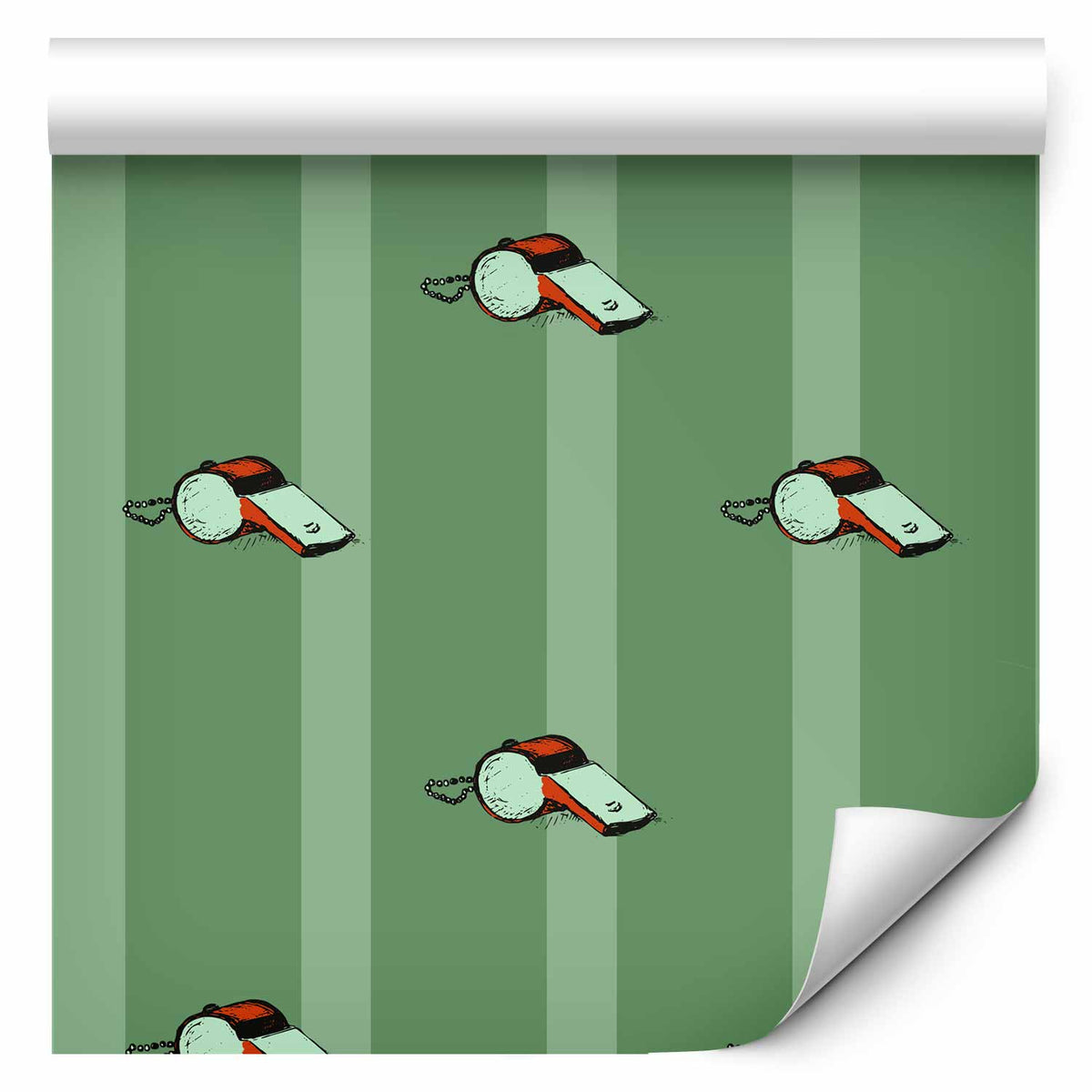 Behang Groene Sportfluitjes — ontwerp