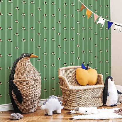 Behang Groene Sportfluitjes — sfeerfoto 3