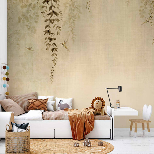Fotobehang Beige Hummingbirds