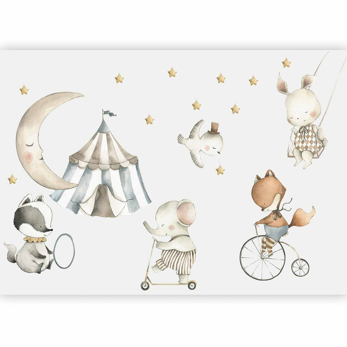 Fotobehang Animals for Children (Watercolour)