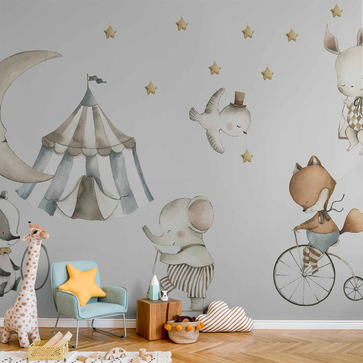 Fotobehang Animals for Children (Watercolour)
