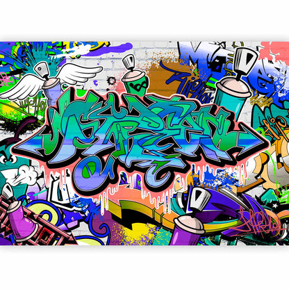 Fotobehang Graffiti: blue theme