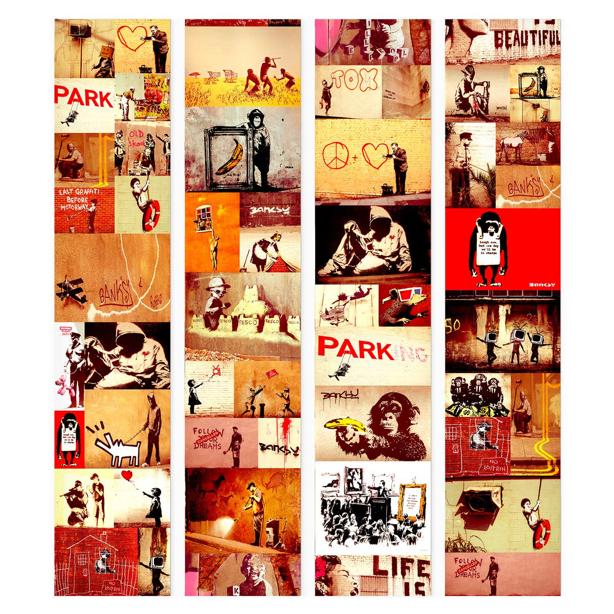 Behang Banksy Kleurenmix — ontwerp