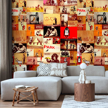 Behang Banksy Kleurenmix — sfeerfoto 1