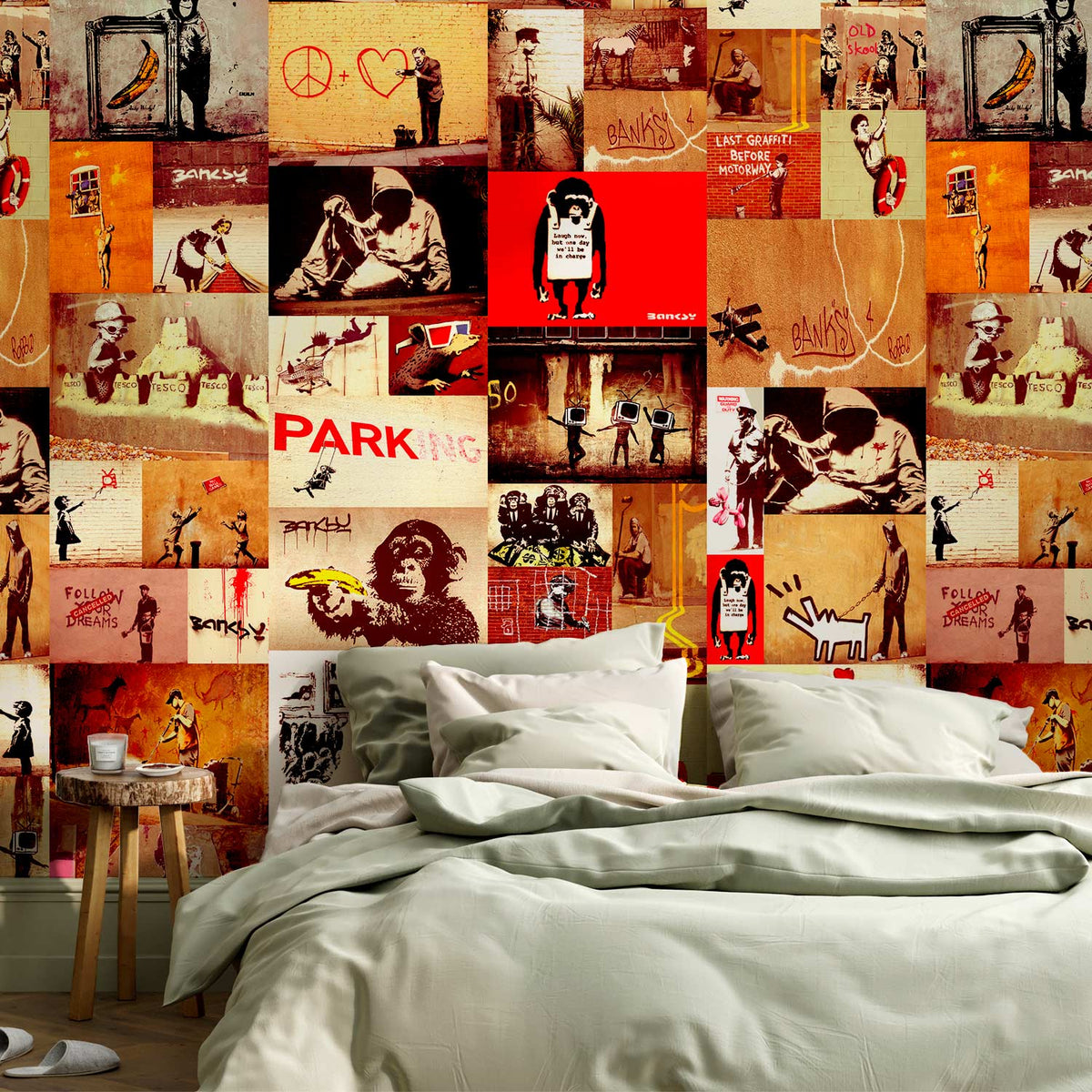 Behang Banksy Kleurenmix — sfeerfoto 3