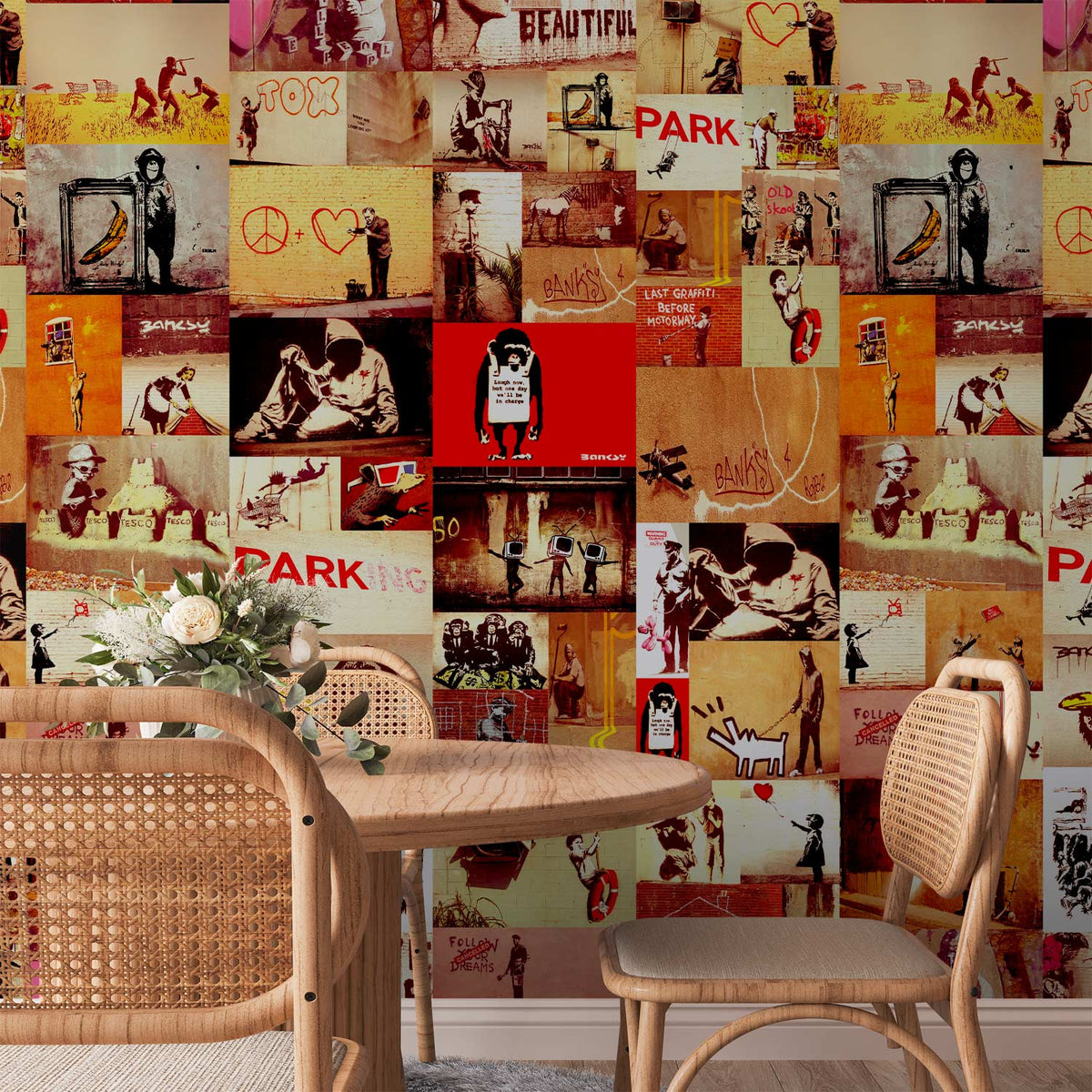 Behang Banksy Kleurenmix — sfeerfoto 4