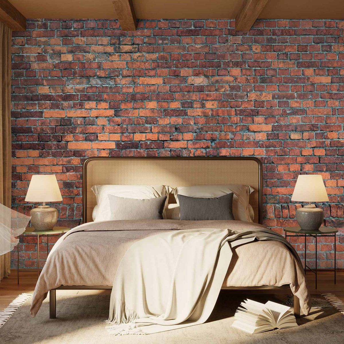 Fotobehang Vintage Wall (Red Brick)