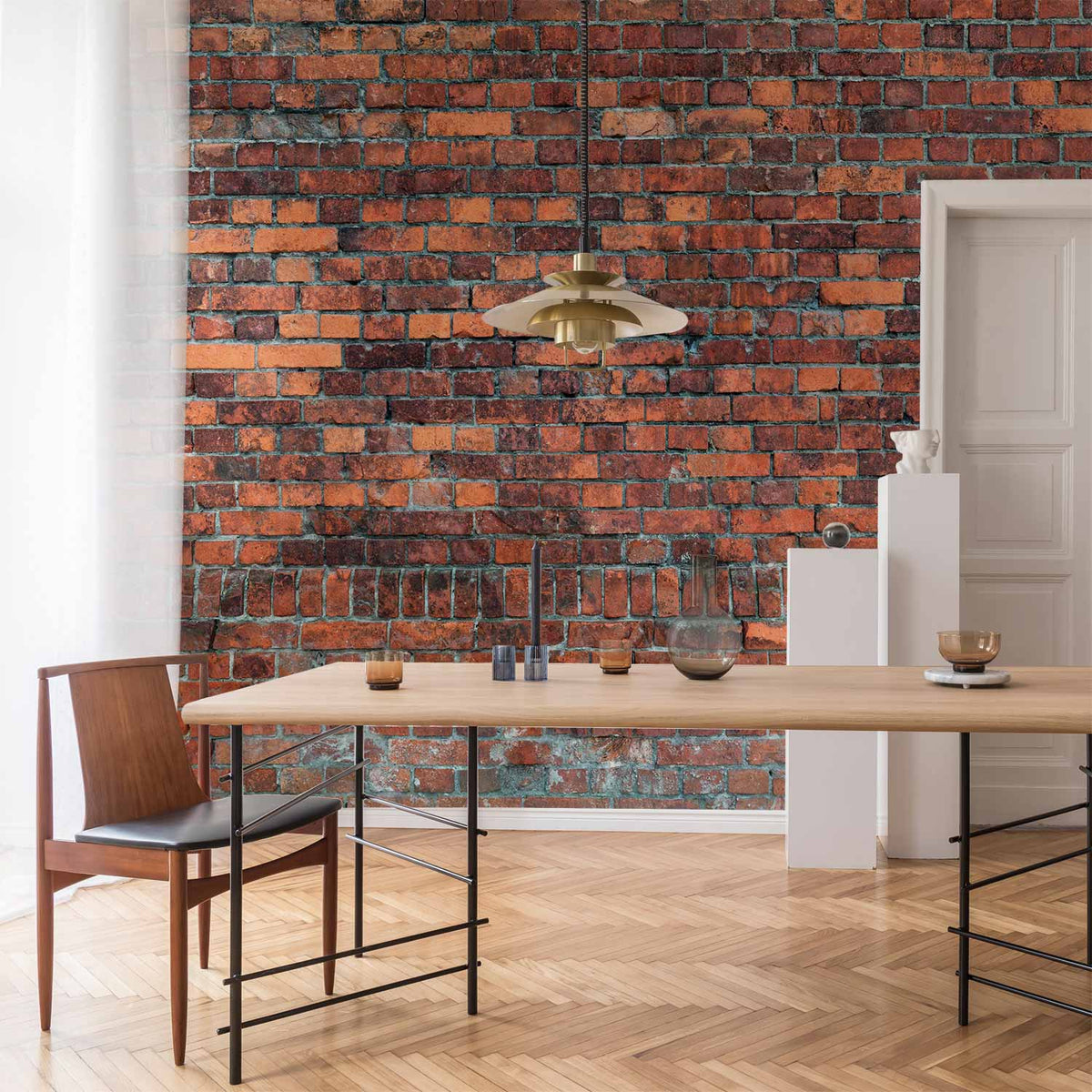 Fotobehang Vintage Wall (Red Brick)