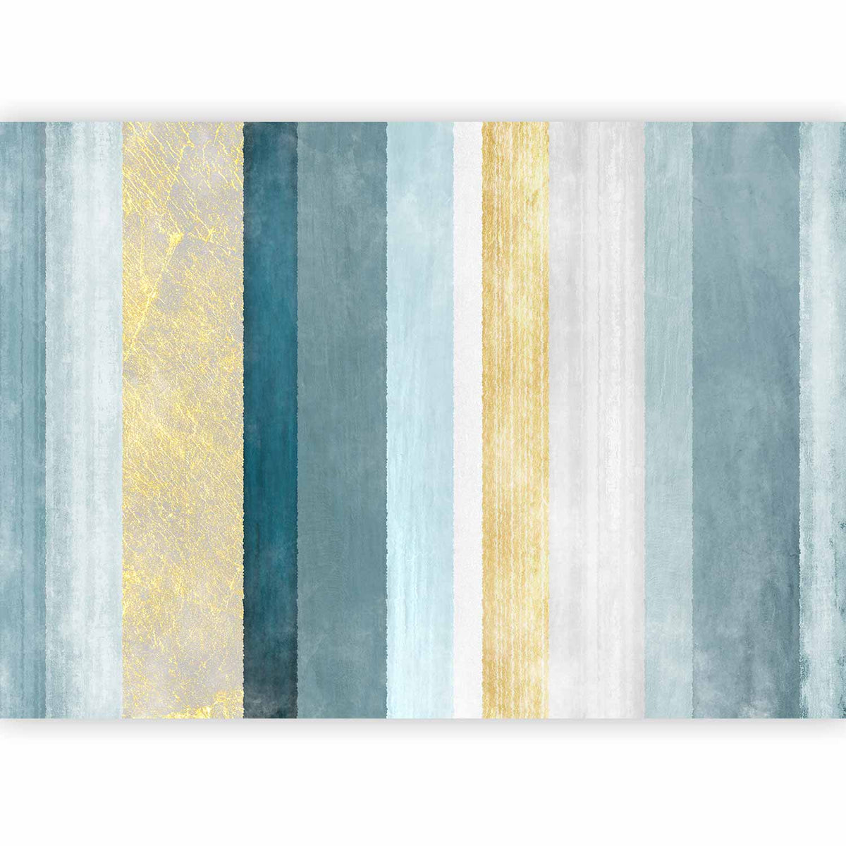 Fotobehang Striped pattern - abstract background in stripes in blue tones with gold pattern