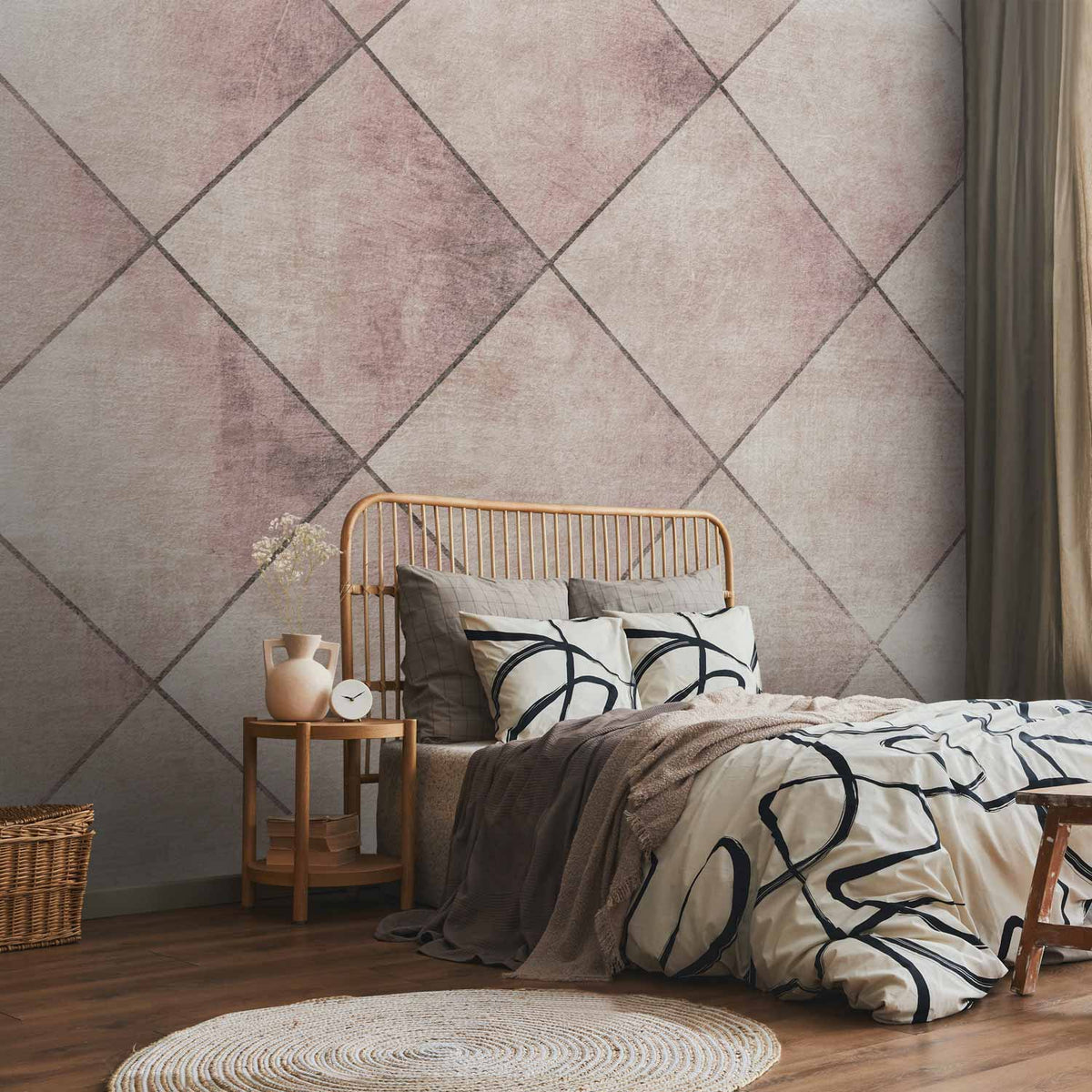Fotobehang Perfect cuts - geometric symmetrical tiled pattern with pattern