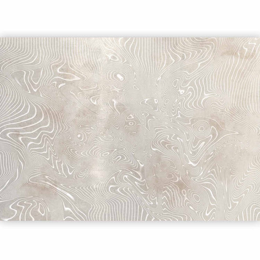 Fotobehang Flowing shapes - abstract beige and white background in patterned compositions