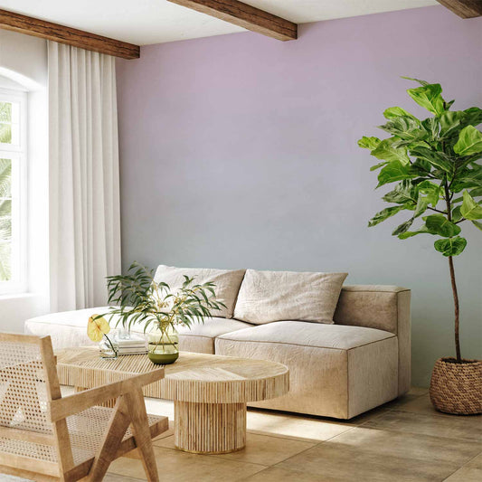 Fotobehang Pastel Gradient - Transition of Colors from Violet to Mint