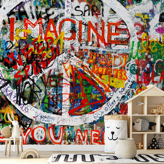 Fotobehang Hippie Graffiti