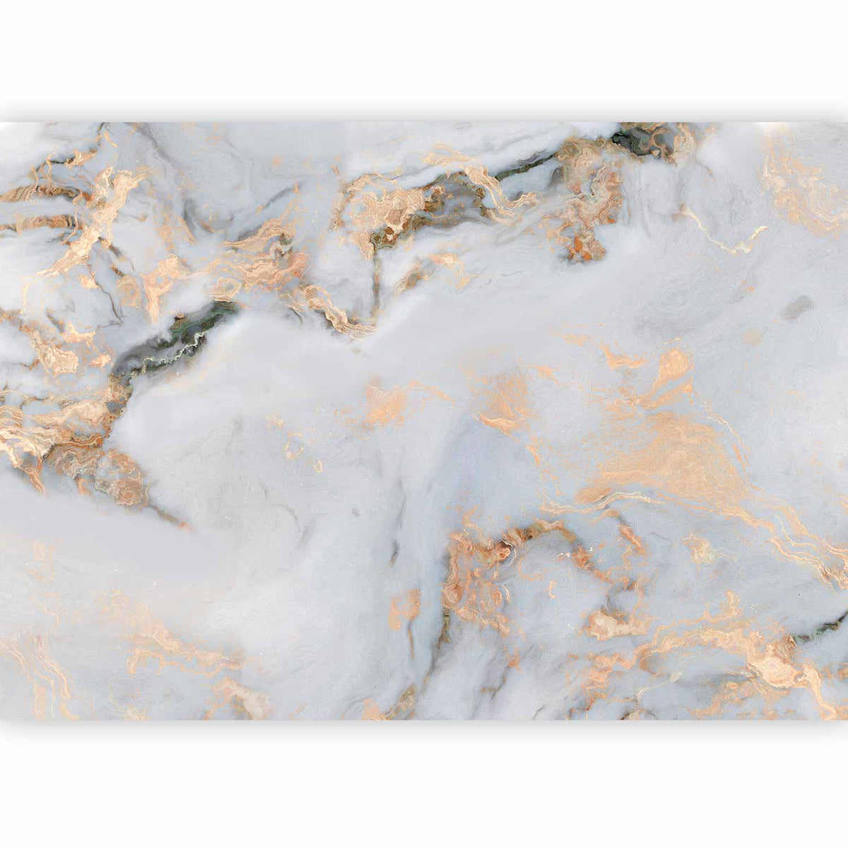 Fotobehang White Stone - Elegant Marble With Golden Highlights