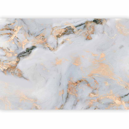 Fotobehang White Stone - Elegant Marble With Golden Highlights