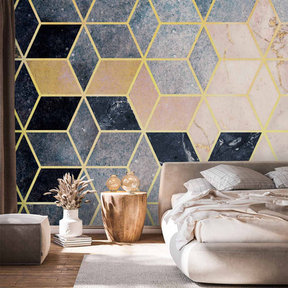 Fotobehang Blue Geometric Pattern