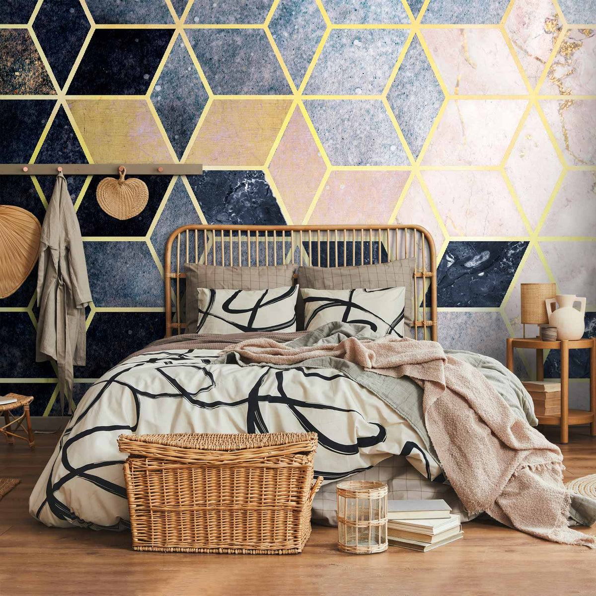 Fotobehang Blue Geometric Pattern