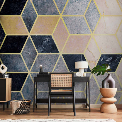 Fotobehang Blue Geometric Pattern