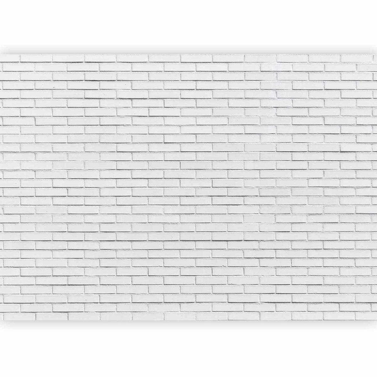 Fotobehang Snow Brick - Pattern Imitating a Brick Wall in White